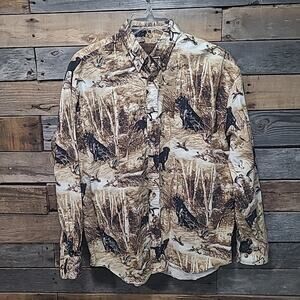 North River Outfitters Shirt Mens XL Hunting Bird Dog Lab Duck Long Sleeve
